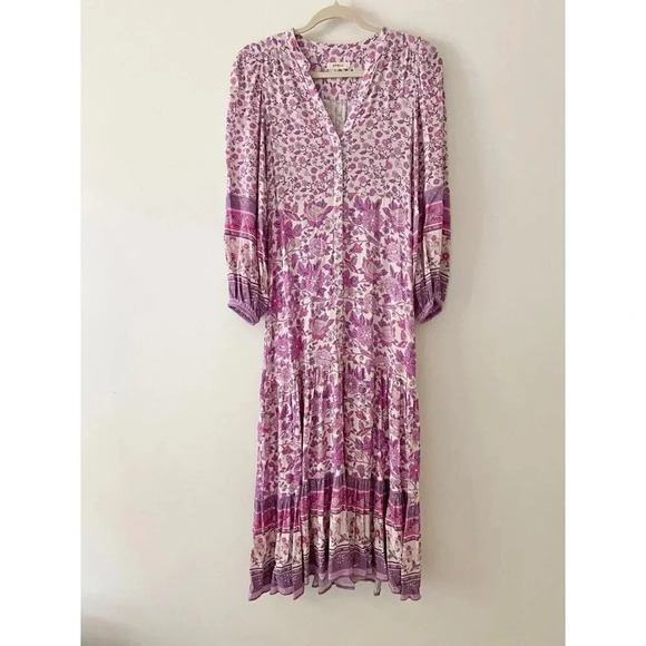 SPELL Dress Women’s Small Mossy Button Through Gown In Lilac Boho - Picture 5 of 11